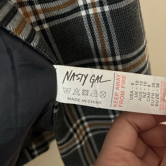 Nasty Gal | Plaid Midlength Blazer US6 EUR38 UK10 - Picture 4 of 5